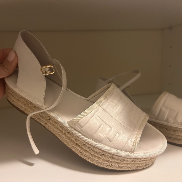 Fendi ivory Espadrille Sandals - Picture 2 of 6